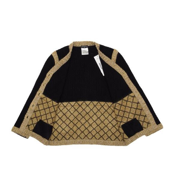 CHANEL Runway F/W 2015 Brasserie Black Gold Silk Cashmere 15K Cardigan FR42 - Picture 8 of 16